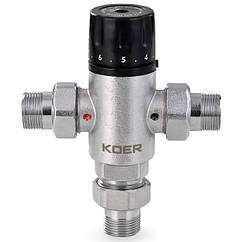 Термостатичний 3-х ходовий клапан KOER змішувальний 3/4" KR2818