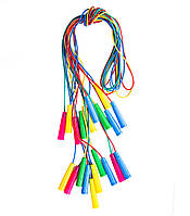 Скакалка Бамсік, рельєфні ручки, кольоровий шнур, різн. кольори
