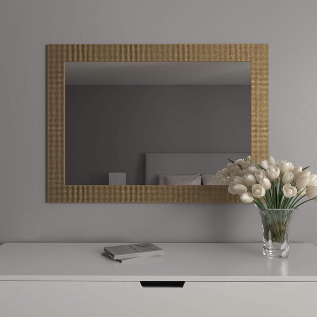 Прямокутне дзеркало в золотій рамі Black Mirror для дому в кімнату