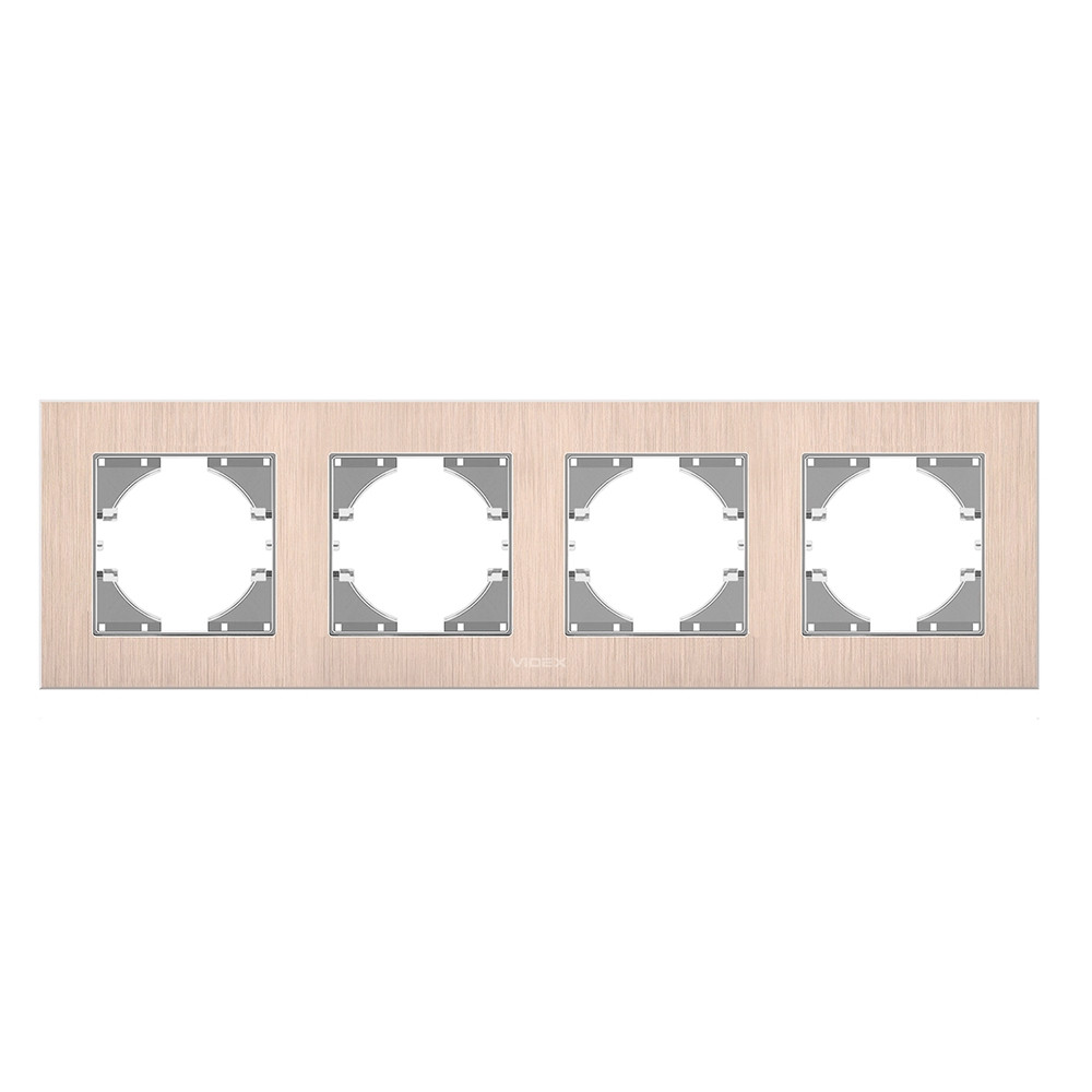 Рамка мідний алюміній на 4 місця горизонтальна BINERA