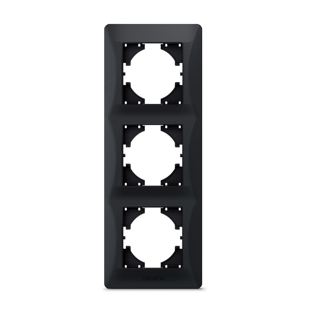 Рамка чорний графіт на 3 місця вертикальна BINERA