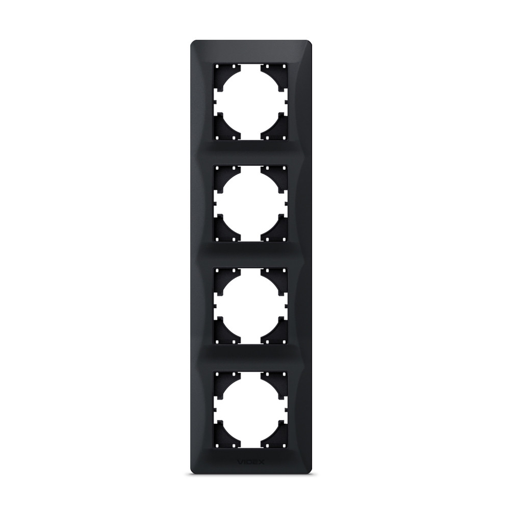 Рамка чорний графіт на 4 місця вертикальна BINERA