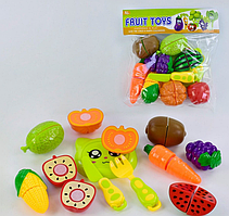 Ігровий набір Fruit toys Овочі та Фрукти на липучках з дощечкою.  5023 А-1