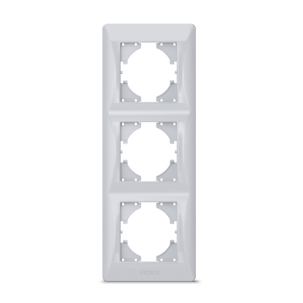 Рамка срібний шовк на 3 місця вертикальна BINERA