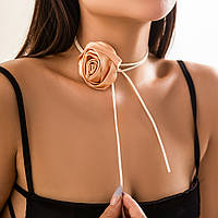 Цветок персиковый чокер, украшение на шею на шнурке