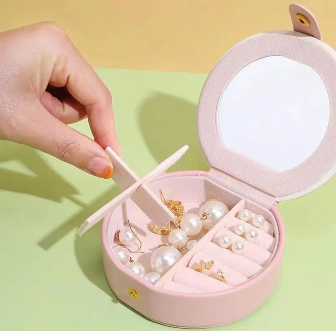 Скринька для прикрас кругла, рожевий колір