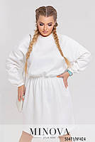 Трикотажна тепла жіноча сукня в спортивному стилі з начісом 48 по 54 розмір, фото 2