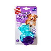 Игрушка для собак - мишка с пищалкой GiGwi Suppa Puppa синий (резина, 9 см)