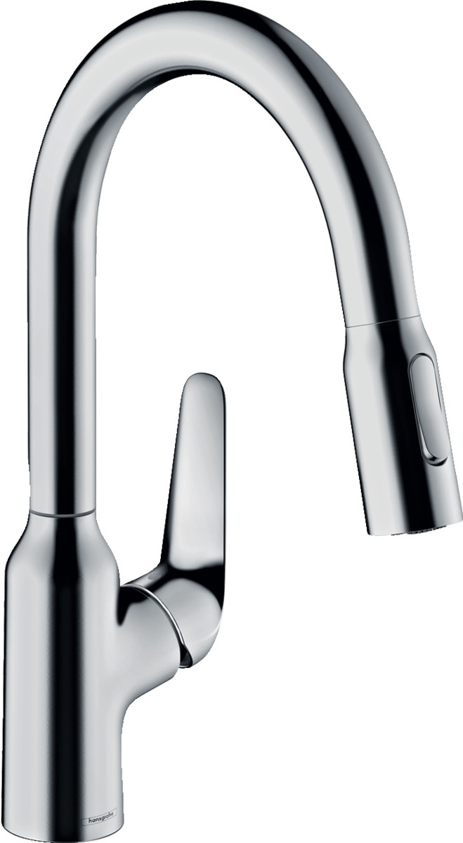 Hansgrohe Змішувач для кухні Focus M42, довж.виливу - 224мм, витяжний, 1важіль, KM180, хром  E-vce - Знак Якості