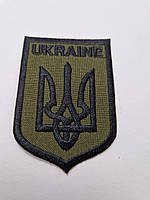 Нашивка термонаклейка полевая герб Украины текстильная с вышивкой (размер 5 см х 7.2 см)