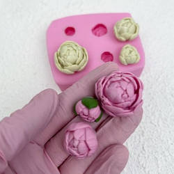 Молд кондитерський силіконовий для мастики, ізомальту, шоколаду Півонії