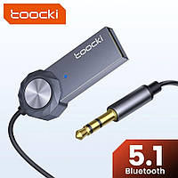 Bluetooth-адаптер Toocki BT01 Bluetooth 5.1 автомобильный приемник AUX с микрофоном (Toocki TQ-BT02)