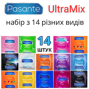 Презервативи Pasante UltraMix 14 штук набір різних видів