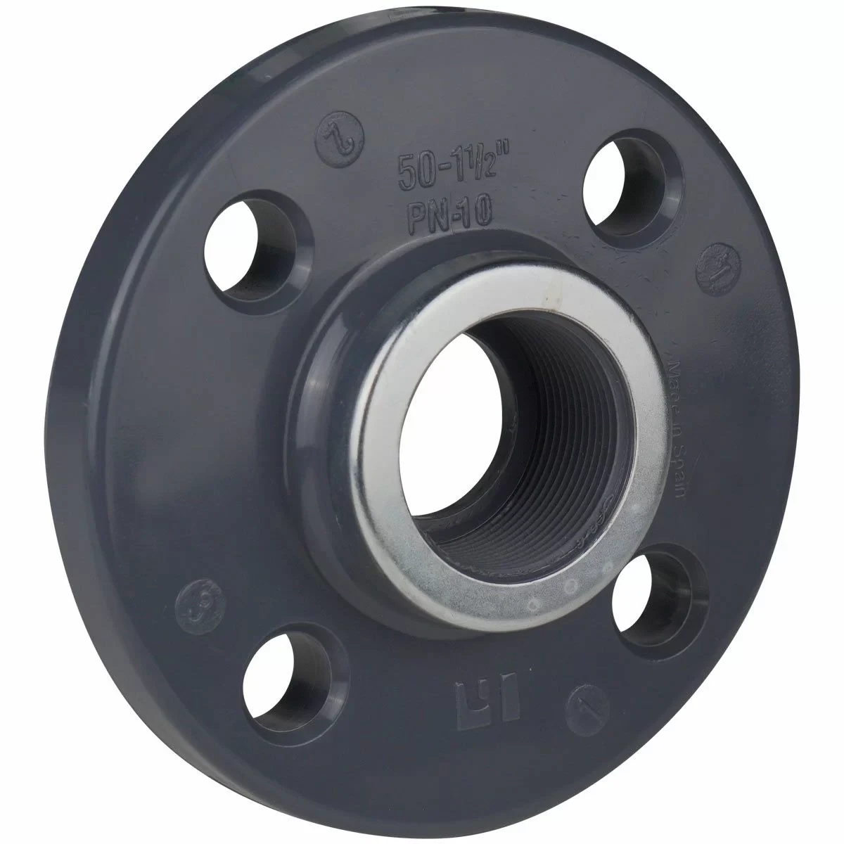 Фланець ПВХ Hidroten 1010057, жорсткий з металевим кільцем, ВР 2 1/2", фото 1