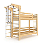 Двоярусне дерев'яне дитяче ліжко (babyson9) 80x190 см, Дитячі ліжка зі спортивним куточком Shopik, фото 6