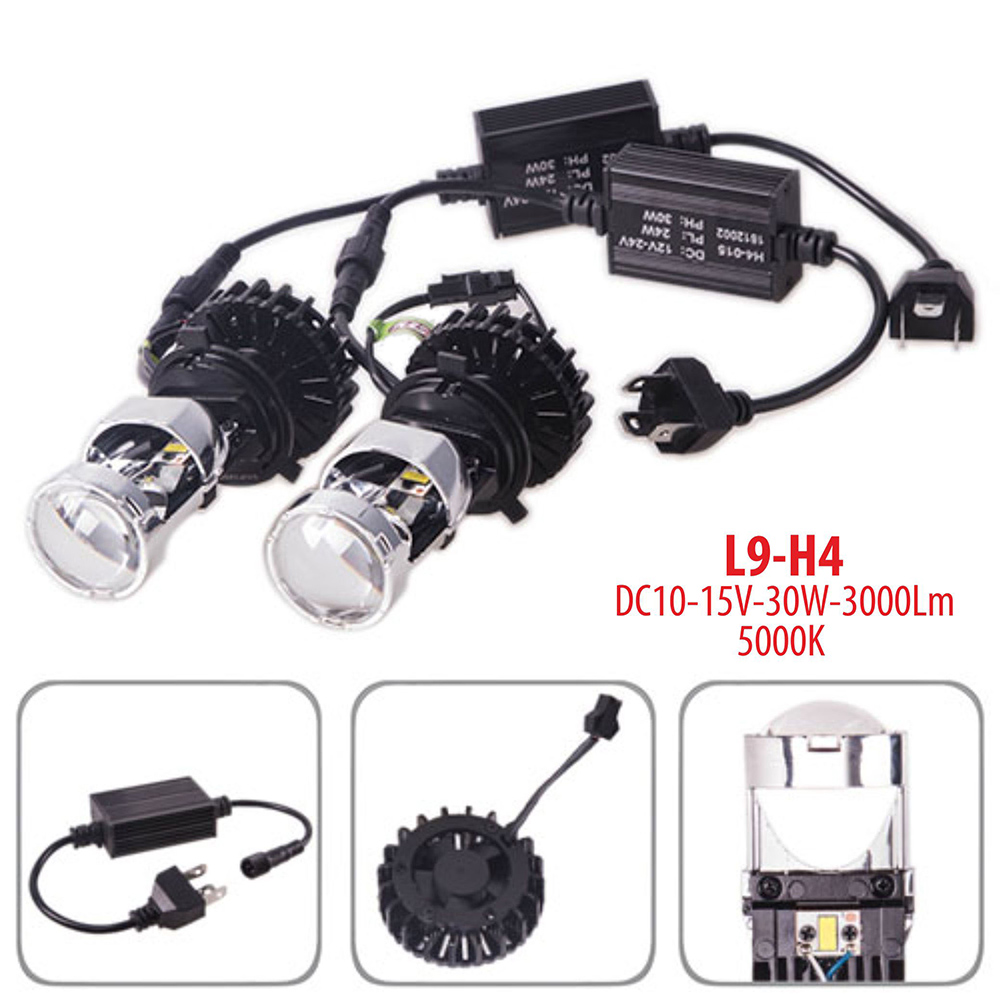 Світлодіодні лампи PULSO L9/H4-H/LED-chips CSP/12v/2*35w/3000Lm/5000K (L9-H4-Mini Lens)