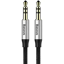 Аудіо-кабель Baseus M30 mini-jack 3.5 (тато)  -  mini-jack 3.5 (тато), 1.5m Black Silver