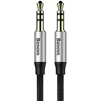 Аудио-кабель Baseus M30 mini-jack 3.5 (тато) - mini-jack 3.5 (тато), 1m Black Silver