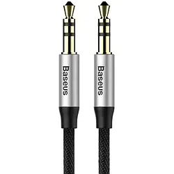 Аудіо-кабель Baseus M30 mini-jack 3.5 (тато)  -  mini-jack 3.5 (тато), 1m Black Silver