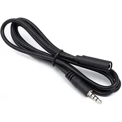 Аудіо-кабель PowerPlant mini-jack 3.5(тато)mini-jack 3.5(мама), 1m Black