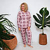 Жіноча піжама великий розмір 54-60, тепла піжама з кофтою і штанами, фліс Туреччина, фото 5