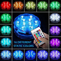 Світлодіодна декоративна лампа для басейну з пультом 12 кольорів ORG