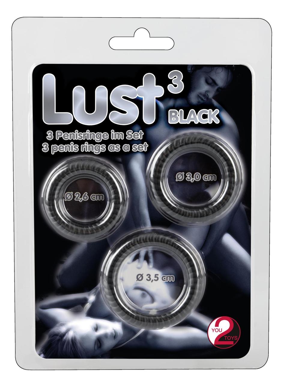 Набір ерекційних кілець Lust колір чорний