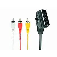 Відео-кабель Cablexpert CCV-519-001 RCA (тато) - SCART (тато), 1, 8m Black