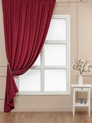 Готові Штори Блекаут Люкс Однотонні №107 Бордо, 2шт 150х270см, фото 2