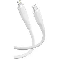 Дата-кабель Blueo Liquid Silicone USB-C (тато) - Lightning (тато) 1.2m White