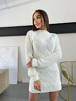 Женское теплое платье-туника Арина машинная вязка Dmt20