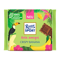 Шоколад Молочный Ritter Sport Crispy Banana 100g 4000417620118