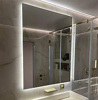 Прямокутне дзеркало з фоновою підсвіткою велике у рамі і без рами