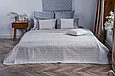 Покривало на ліжко велюрове стьобане 220х240, сіре покривало євро розміру якісне двоспальне Сірий, фото 9