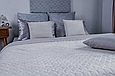 Покривало на ліжко велюрове стьобане 220х240, сіре покривало євро розміру якісне двоспальне Сірий, фото 5
