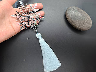 Сніжинка витончена з китицею- Ялинкова прикраса #31
