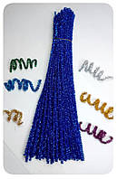 Декоративний пухнастий дріт Синій з блиском арт 2491-16