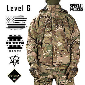 Куртка  ECWCS Gen III Level 6, Розмір: Medium Long, Колір: MultiCam, Gore-Tex Paclite Special Operations