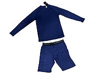 Комплект одежды компресионный детский синий (кофта длинный рукав + шорты) детский разм.: 22(6лет) 24(8лет)