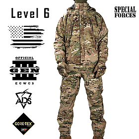 Комплект ECWCS Gen III Level 6, Розмір: Large Regular, Колір: MultiCam, Gore-Tex Paclite Special Operations