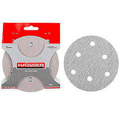 Круг шліфувальний самоклеючий з отворами 125мм k 60 н-р 5шт HAISSER