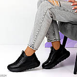 Базові чорні шкіряні жіночі кросівки натуральна шкіра класика ПІД ЗАМОВЛЕННЯ, фото 9