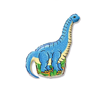 Фольгована кулька фігура "Динозаврик" блакитна 77х74 см. в уп.