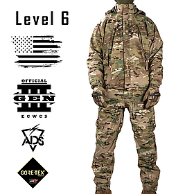 Комплект ECWCS Gen III Level 6, Розмір: X-Large Long, Колір: MultiCam, Gore-Tex Paclite