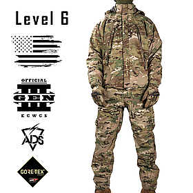 Комплект ECWCS Gen III Level 6, Розмір: Small Short, Колір: MultiCam, Gore-Tex Paclite