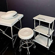 Набір «economy», білий: кушетка, етажерка, стілець для майстра у галузях косметології, фото 7