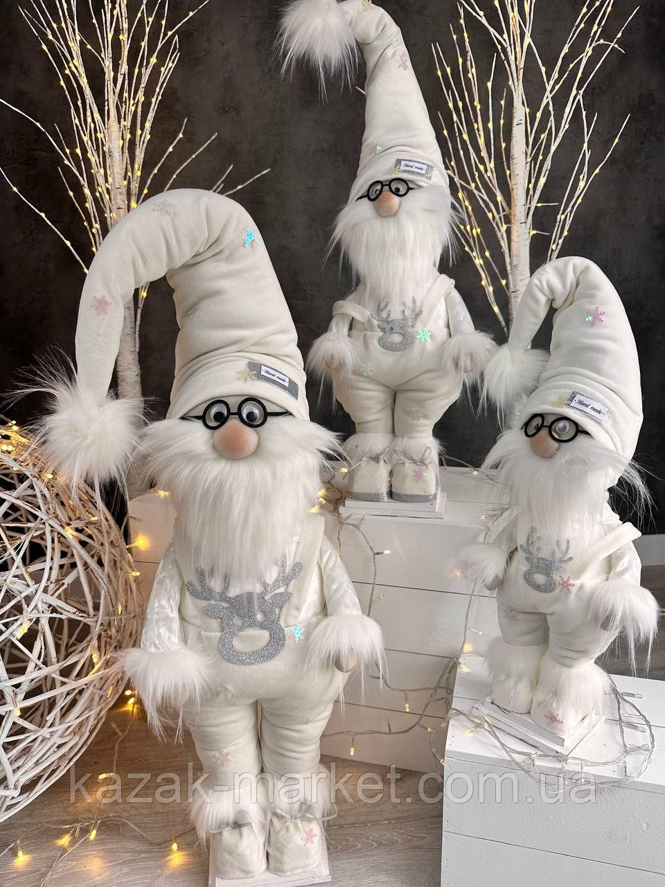 Прикраса різдвяного гнома в штанах 80 см, Скандинавські гноми, Новорічна фігурка скандинавський гном, фото 1