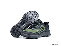 Мужские зимние кроссовки Adidas Terrex Gore-Tex (тёмно-зелёные с чёрным) стильные термо кроссы В11820 топ