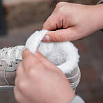 Чоловічі зимові кросівки Nike Air Jordan 1 Retro (бежеві) високі якісні утеплені кеди 2520 топ, фото 6