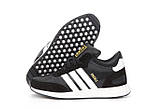 Чоловічі зимові кросівки Adidas INIKI mid Winter (чорні з білим) короткі спортивні кроси з хутром К14479 топ, фото 5